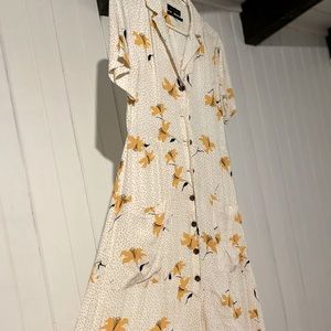 Urban outfitters midi dress floral with polka dot
